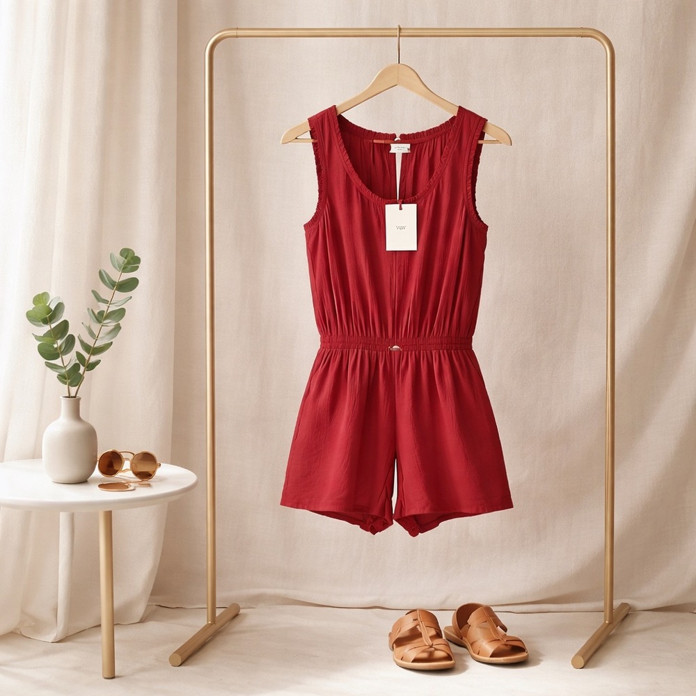 Voy Darker burnt orange nSleeveless Romper